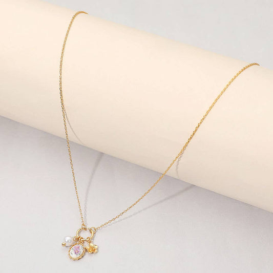 Floral Pearl Pendant Necklace
