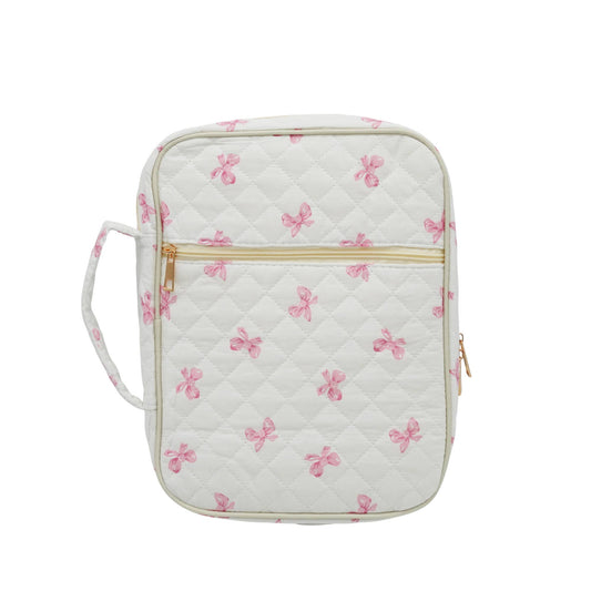 Pink Bow Quilted Bible Case