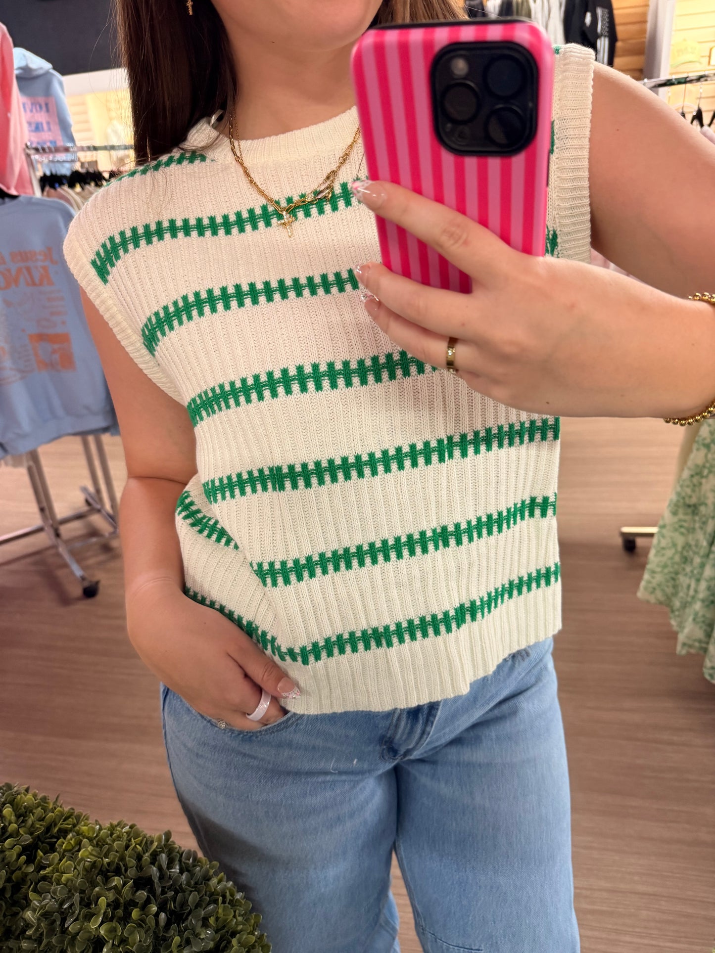 Striped Knit Tank Top
