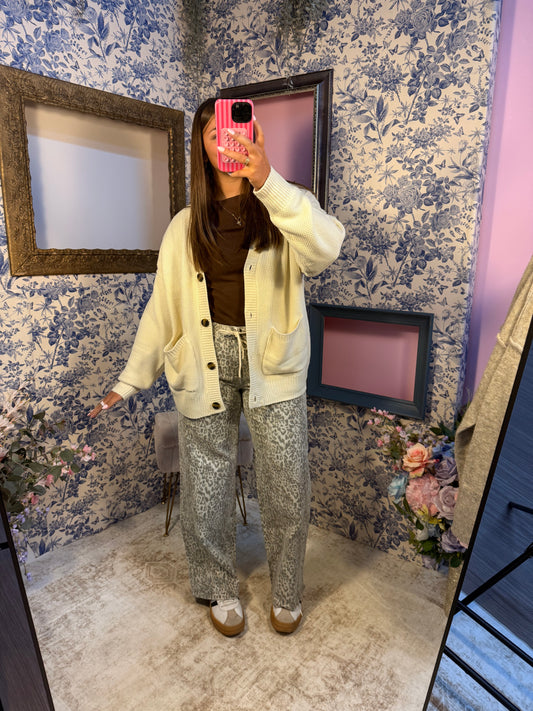 Grey Leopard Jeans