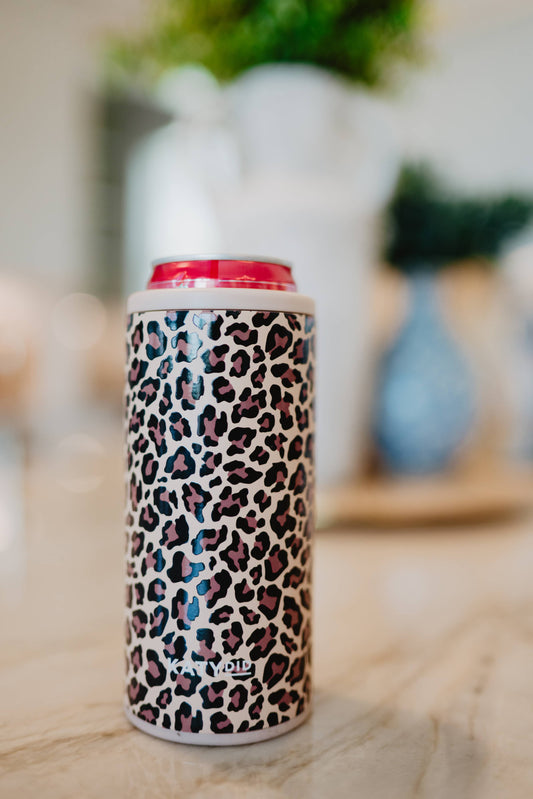 Leopard Slim Can Coozie