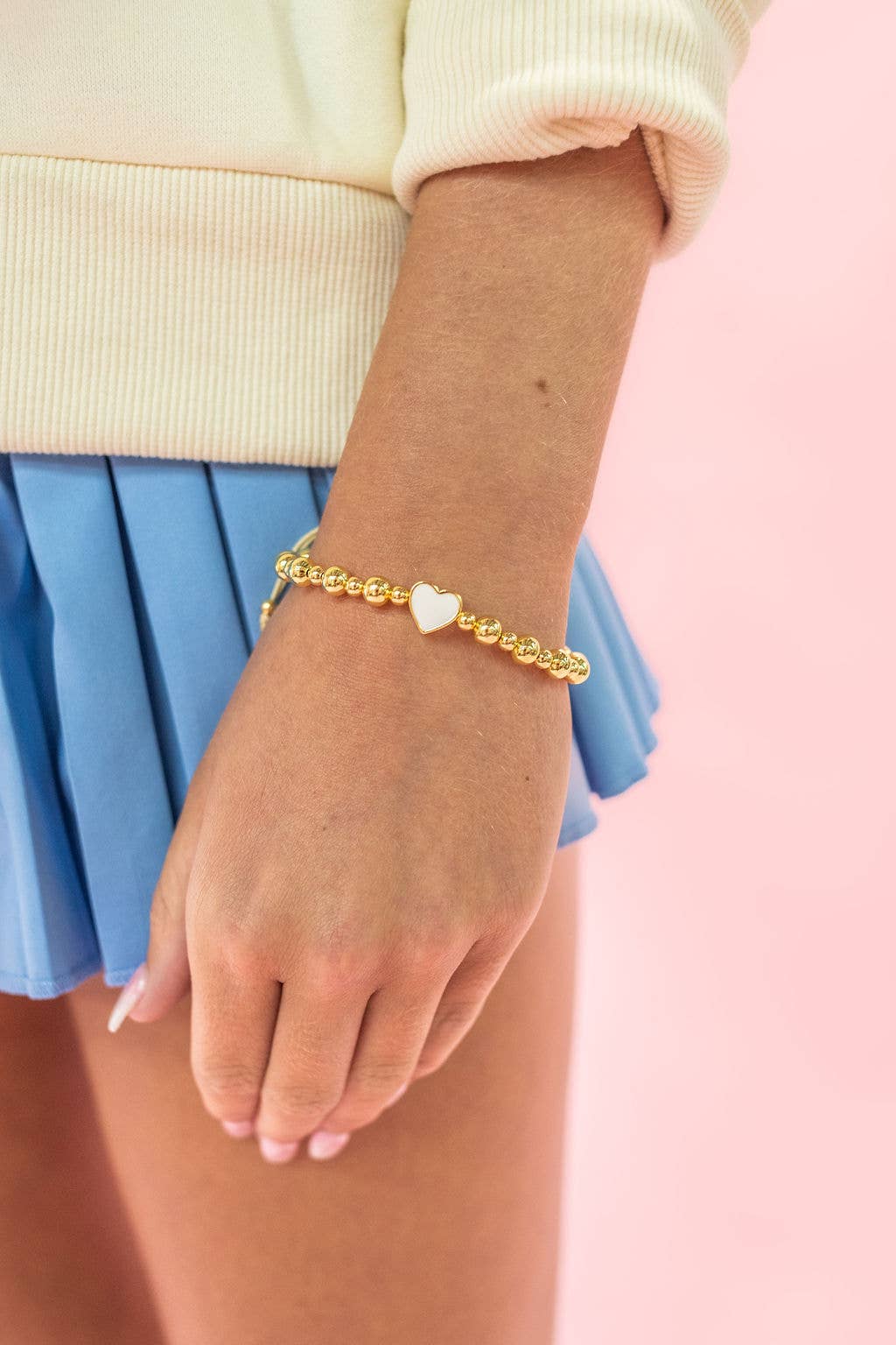 Heart Gold Enamel Bracelet