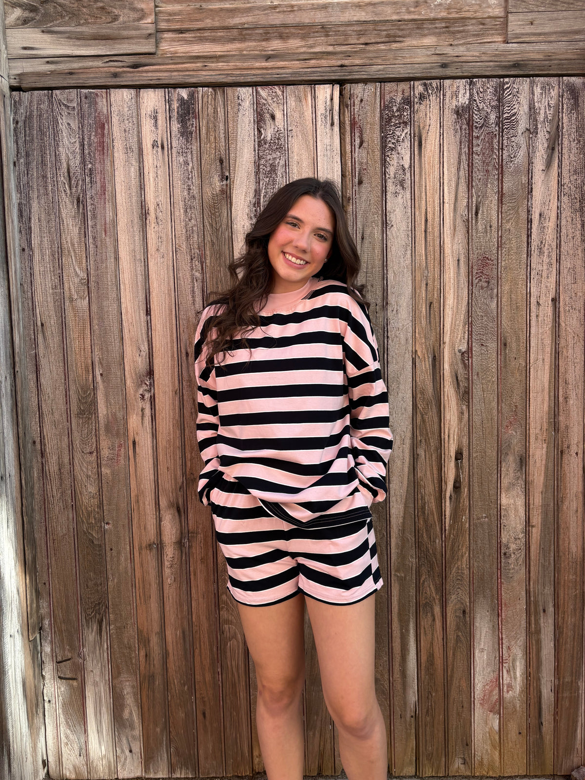 Pink & Black Stripe Set