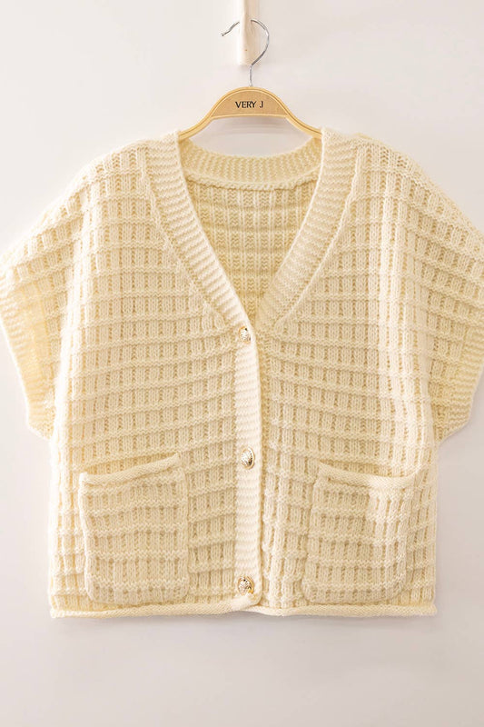 Waffle Texture Cardigan