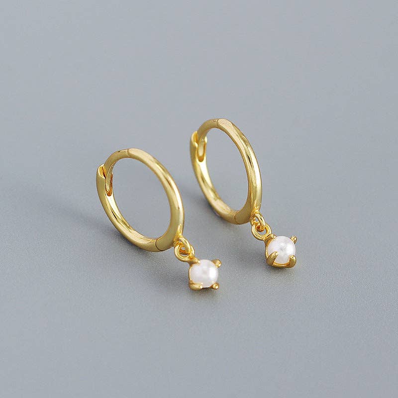 Pearl Dangle Hoop Earring