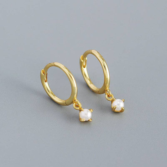 Pearl Dangle Hoop Earring