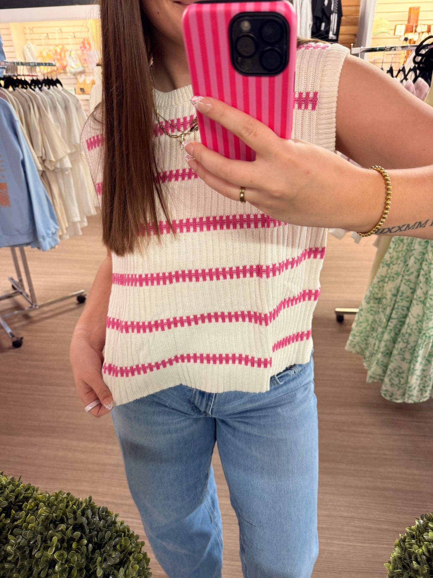 Striped Knit Tank Top