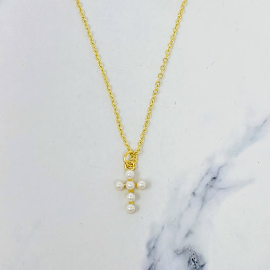 Pearl Cross Necklace