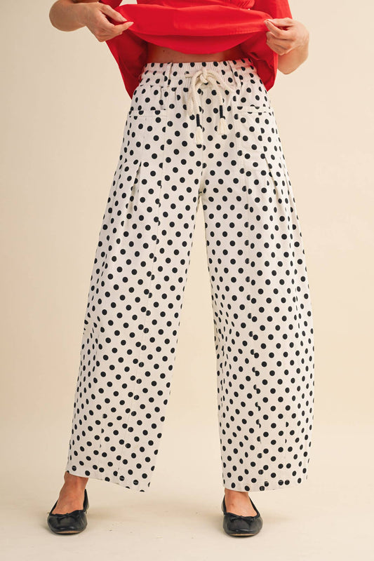 Polka Dot Barrel Pants