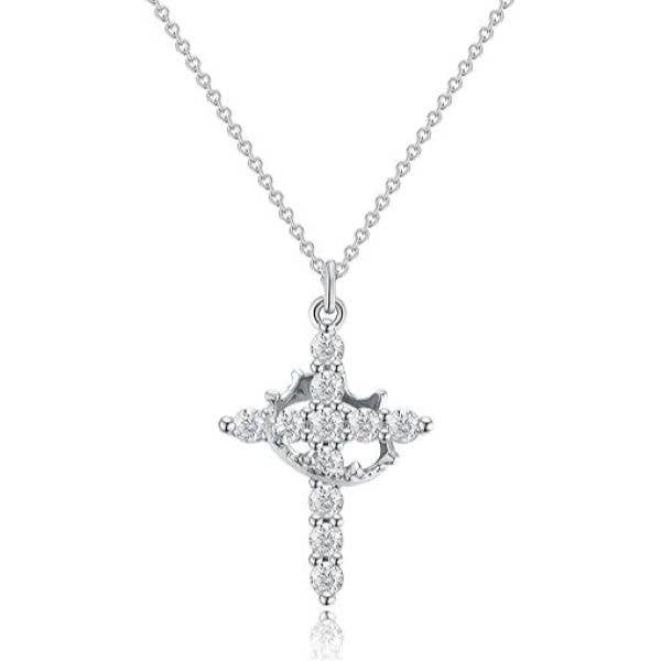 Diamond Cross With Crown
