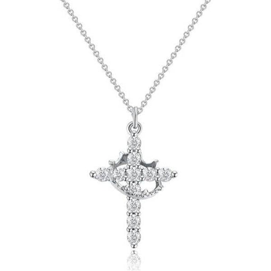 Diamond Cross With Crown