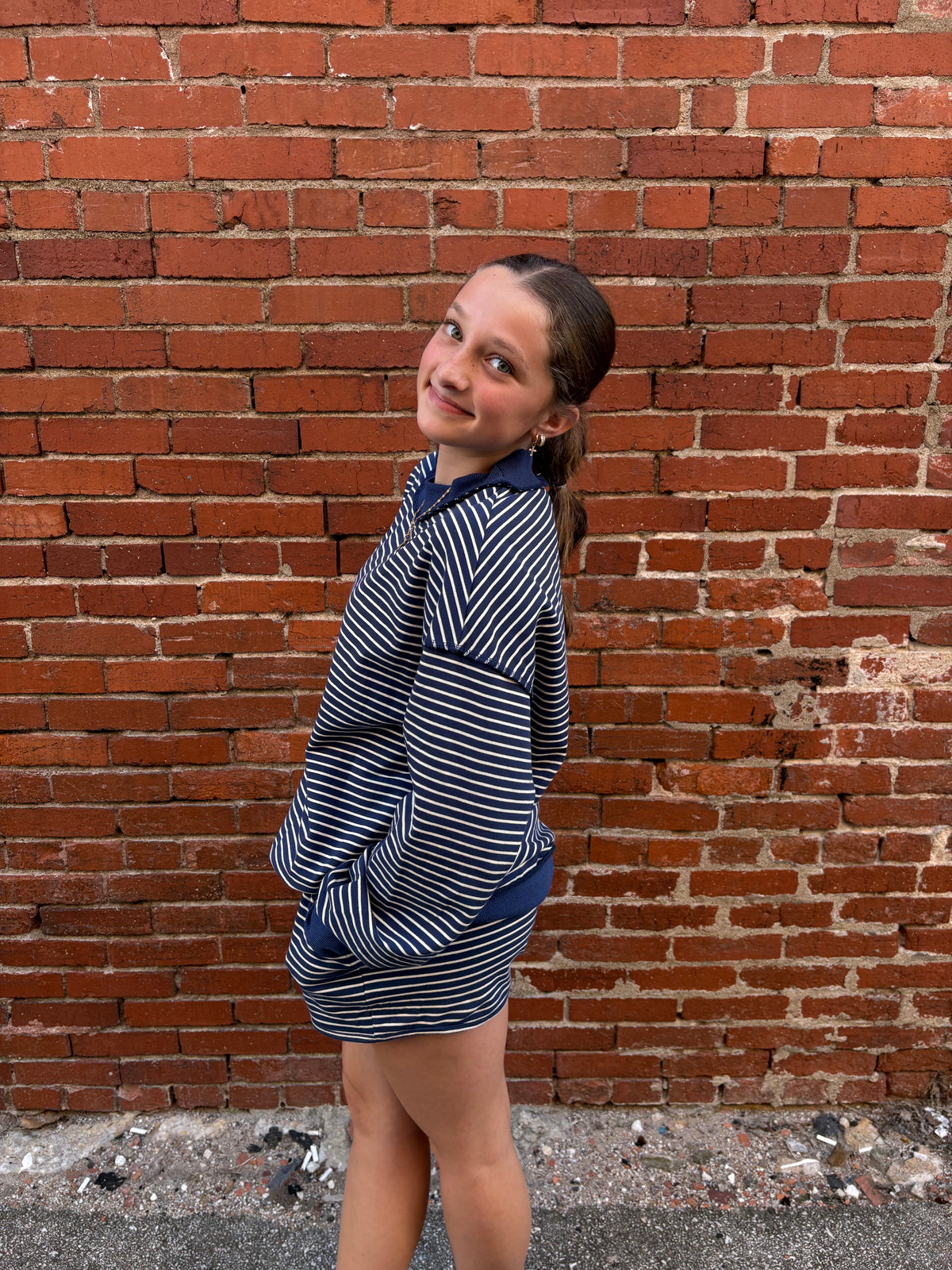 Navy Striped Set