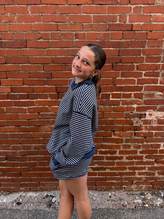 Navy Striped Set