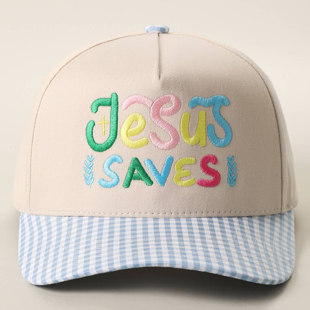 Jesus Saves Gingham Hat