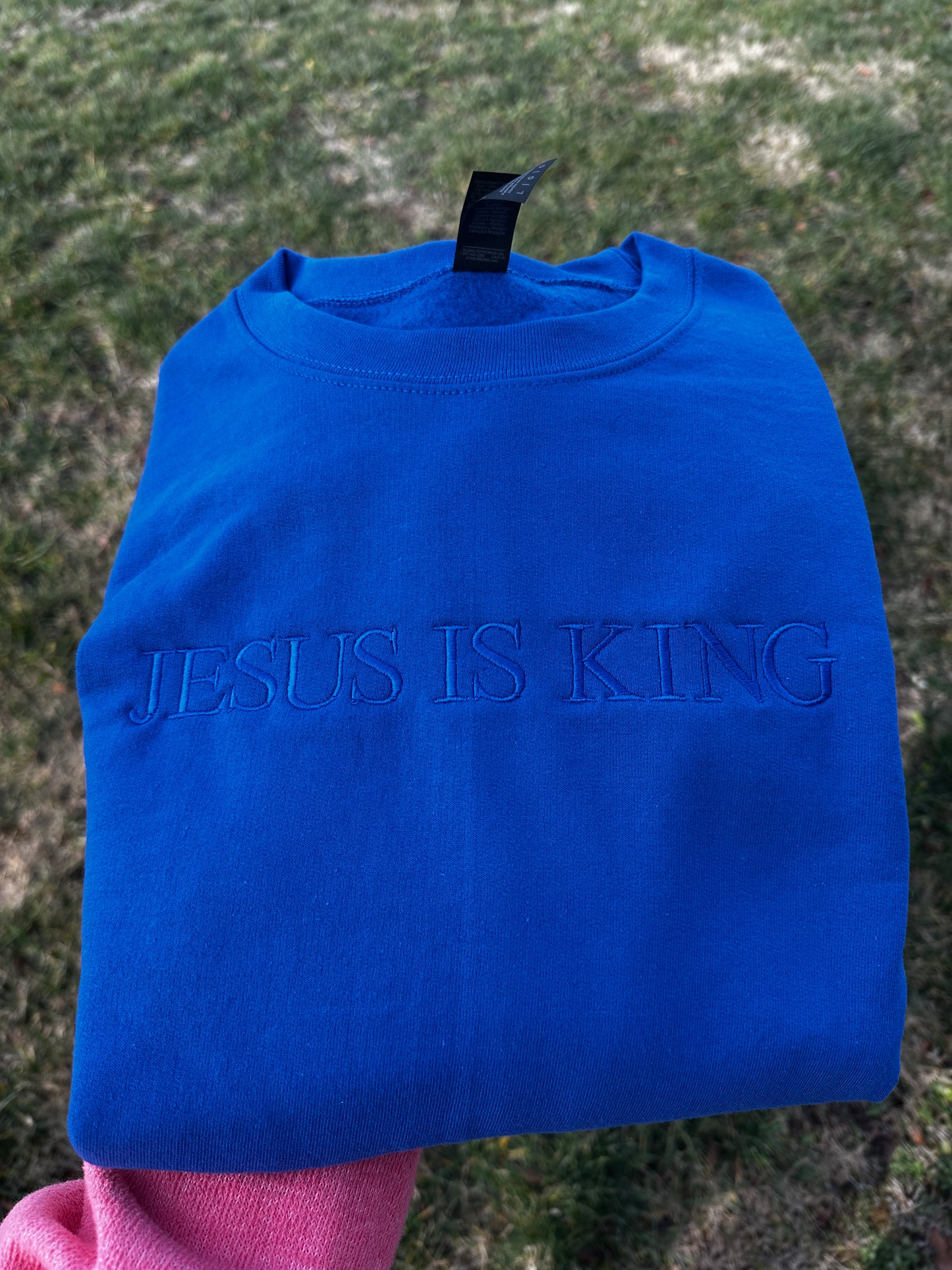 Jesus is King embroidered crewneck