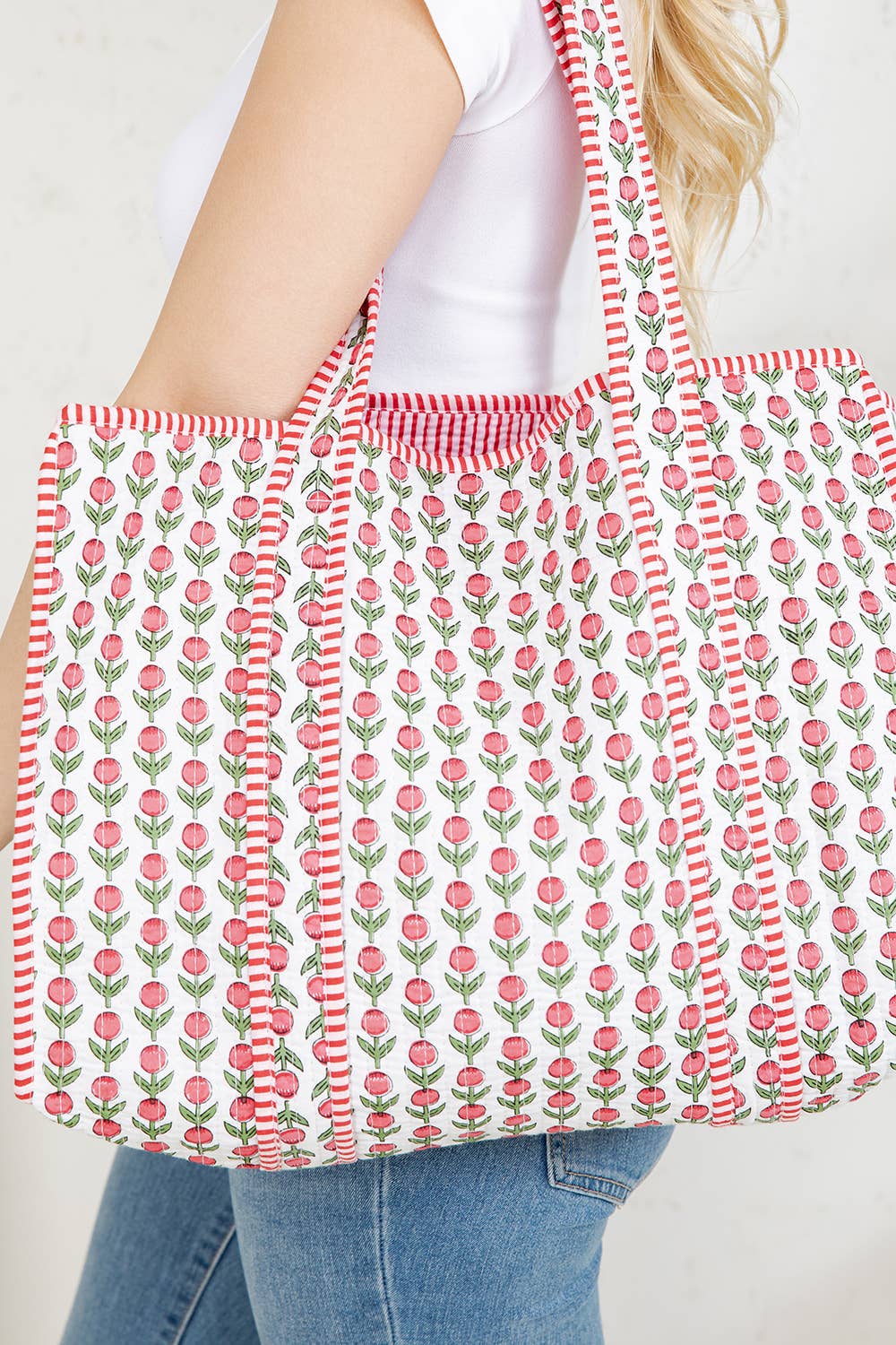 Rose Quilted Tote
