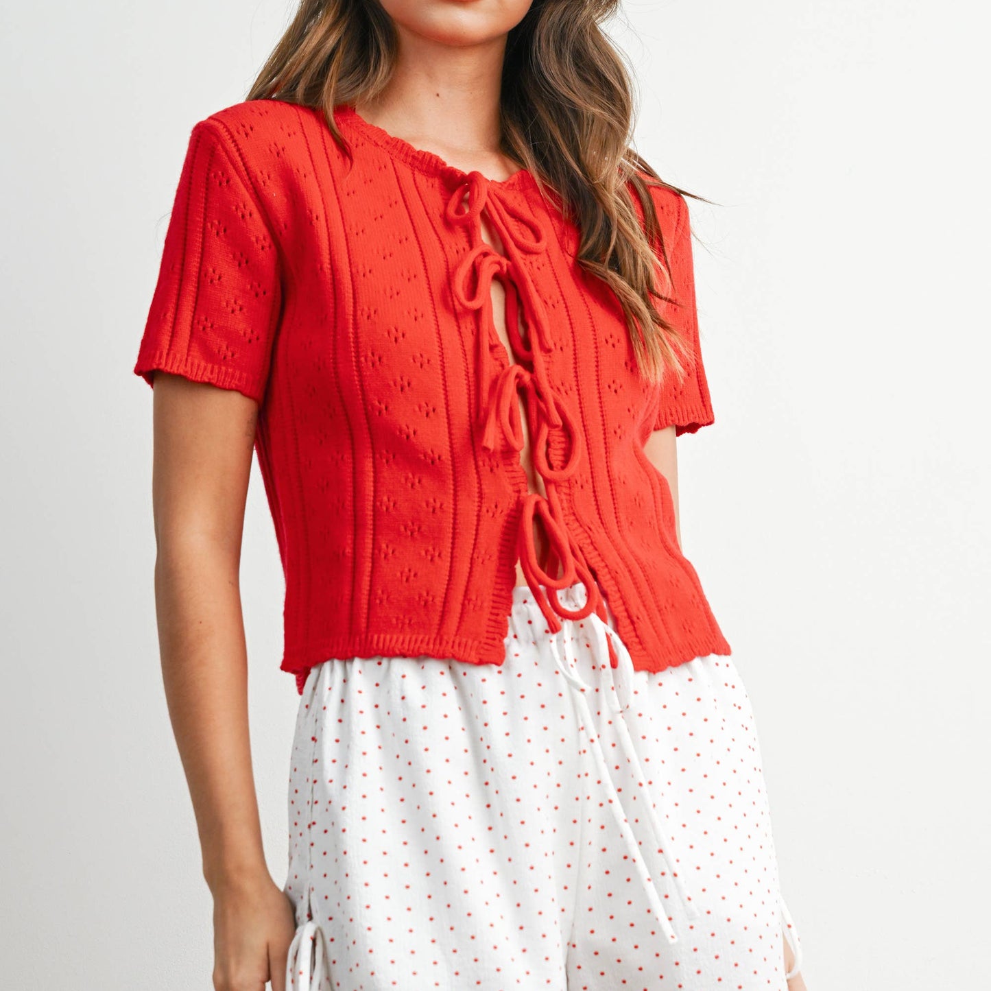 Scalloped Tie Top