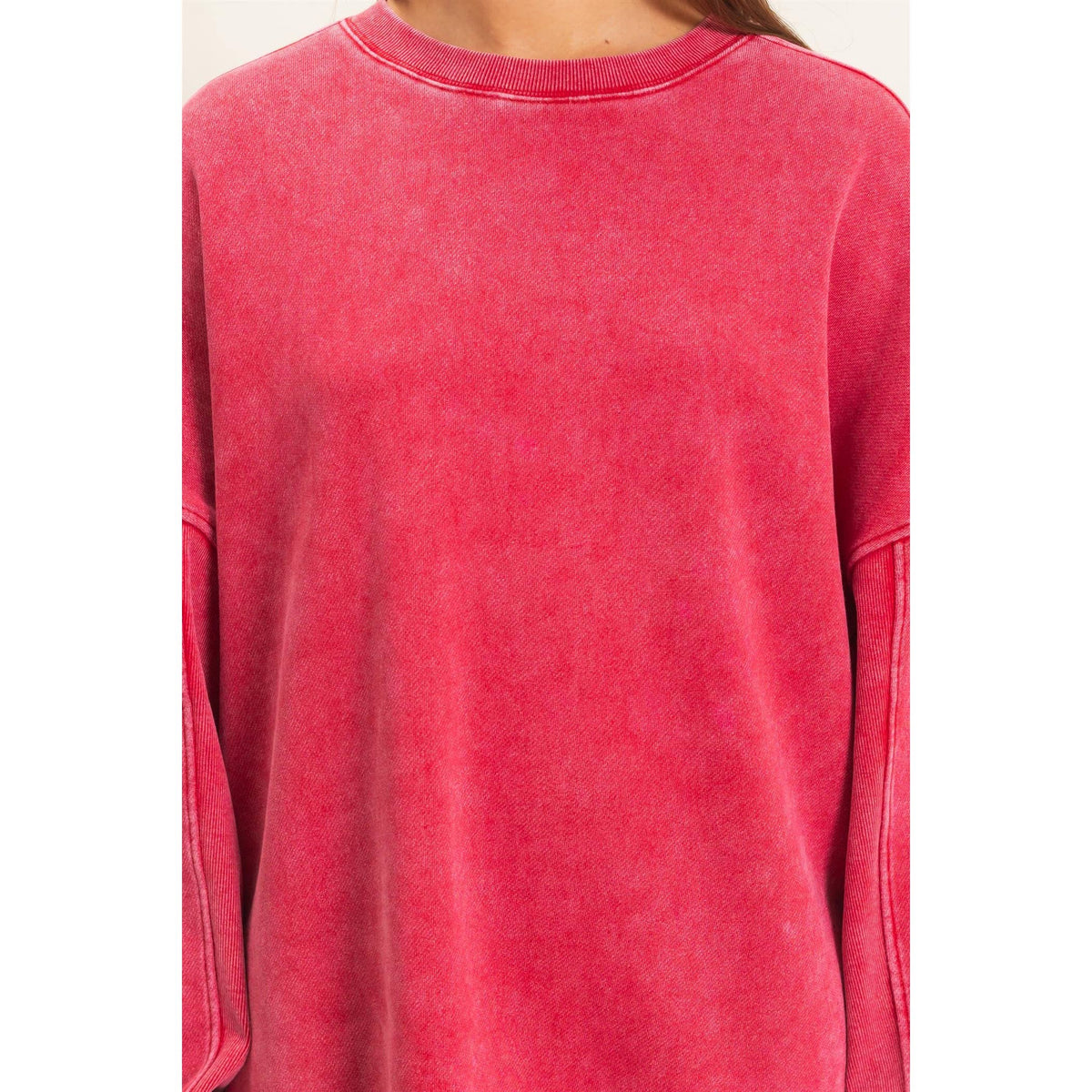 Red: Acid Wash Crewneck