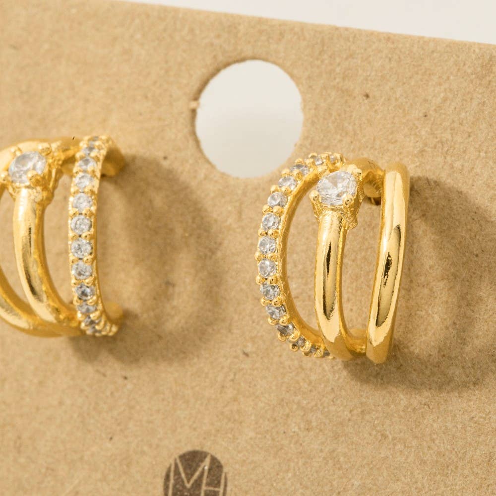 Layered Huggie Earrings