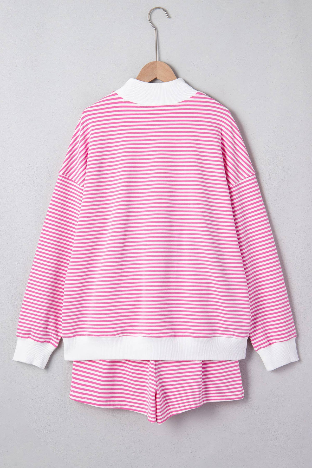 Pink Stripe Mock Neck Set
