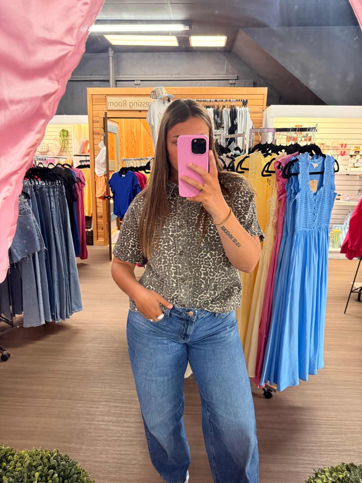 Leopard Denim Shirt