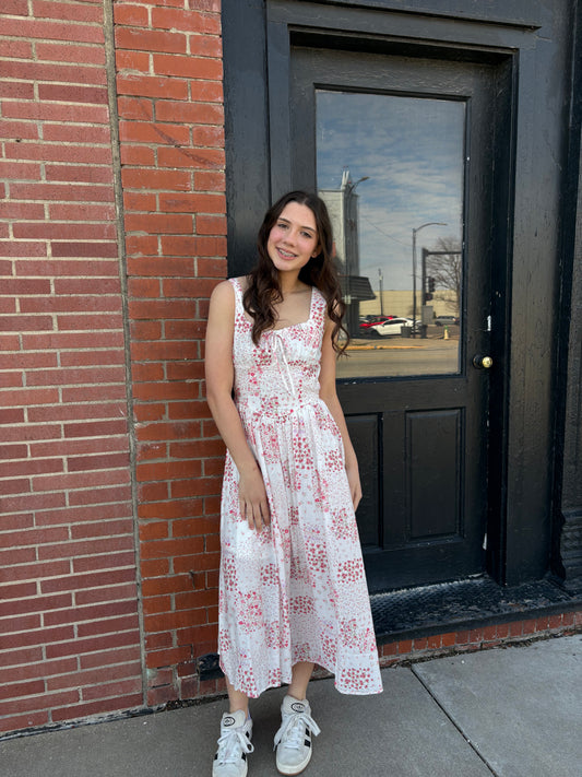 Floral Corset Midi Dress