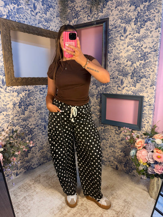 Polka Dot Barrel Pants