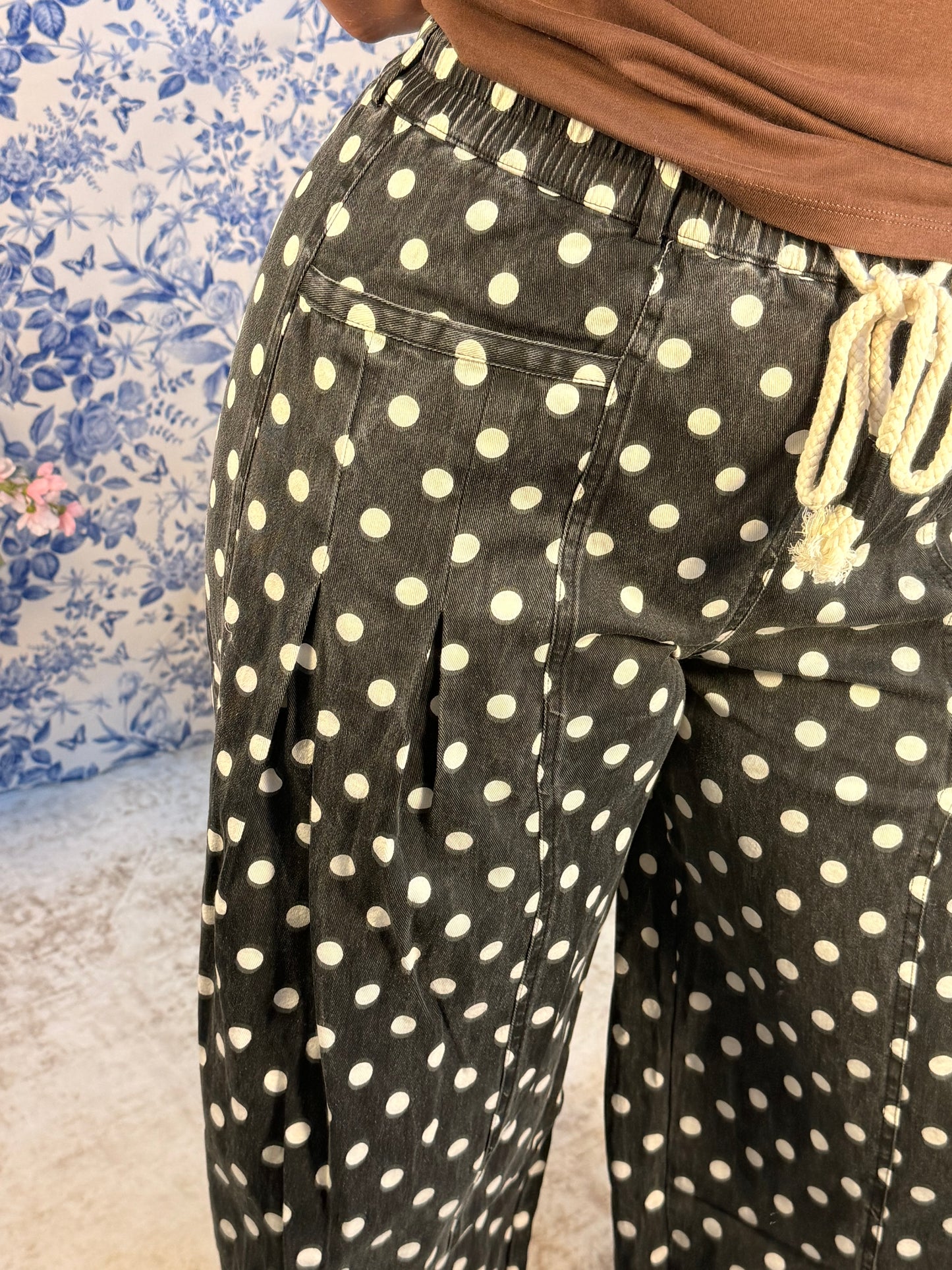 Polka Dot Barrel Pants