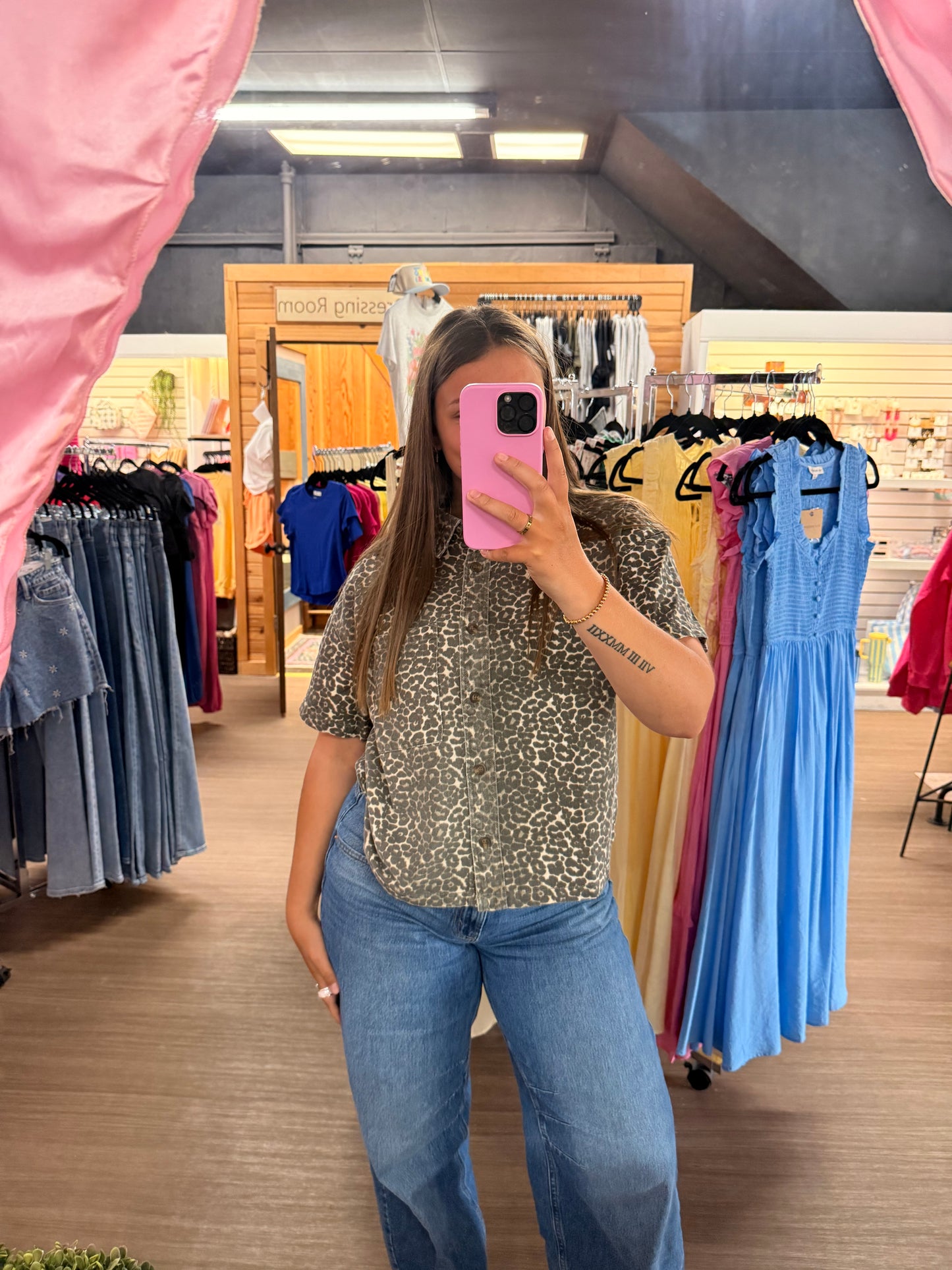 Leopard Denim Shirt