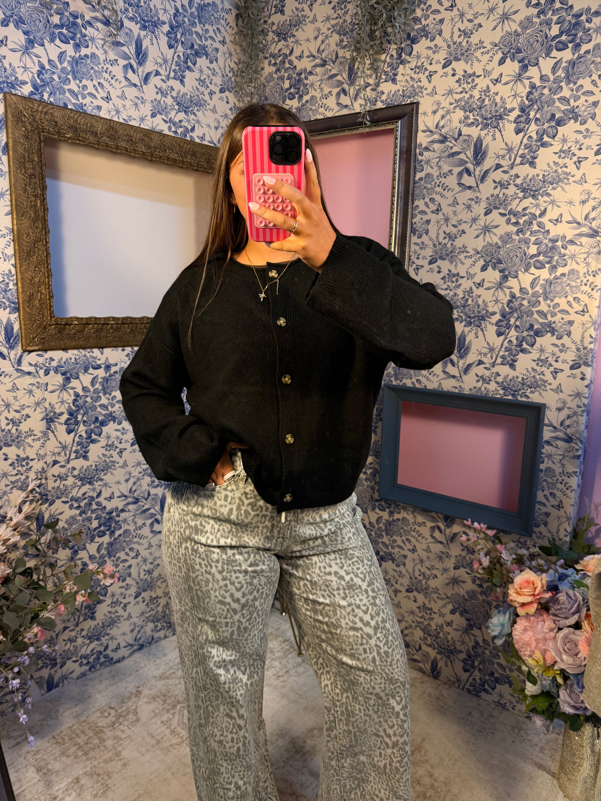 Grey Leopard Jeans