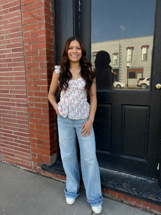 Floral Peplum Top