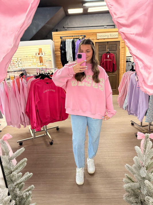 Jesus Mock Neck - Pink