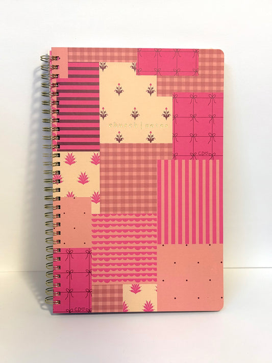 Pink Patchwork Church Notebook