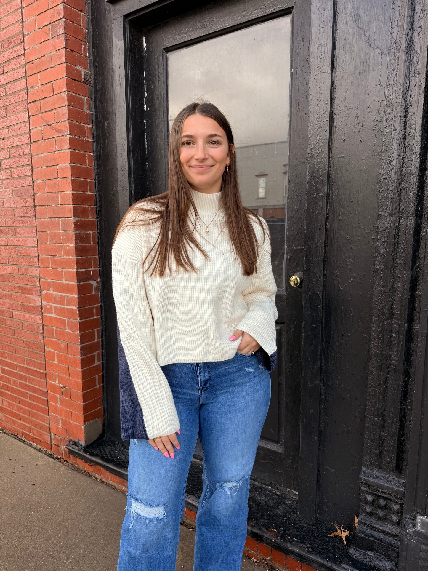 Two-toned Turtleneck Sweater