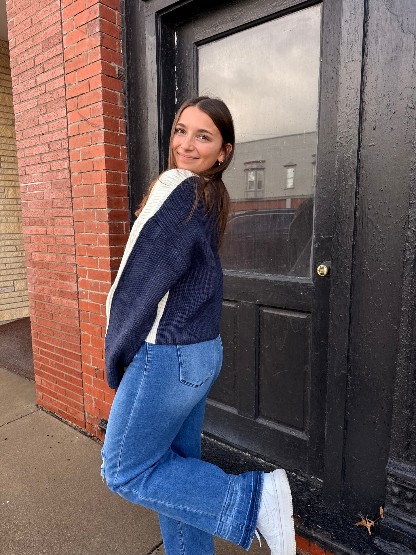 Two-toned Turtleneck Sweater