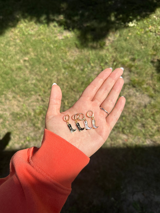 Cowboy boot earrings