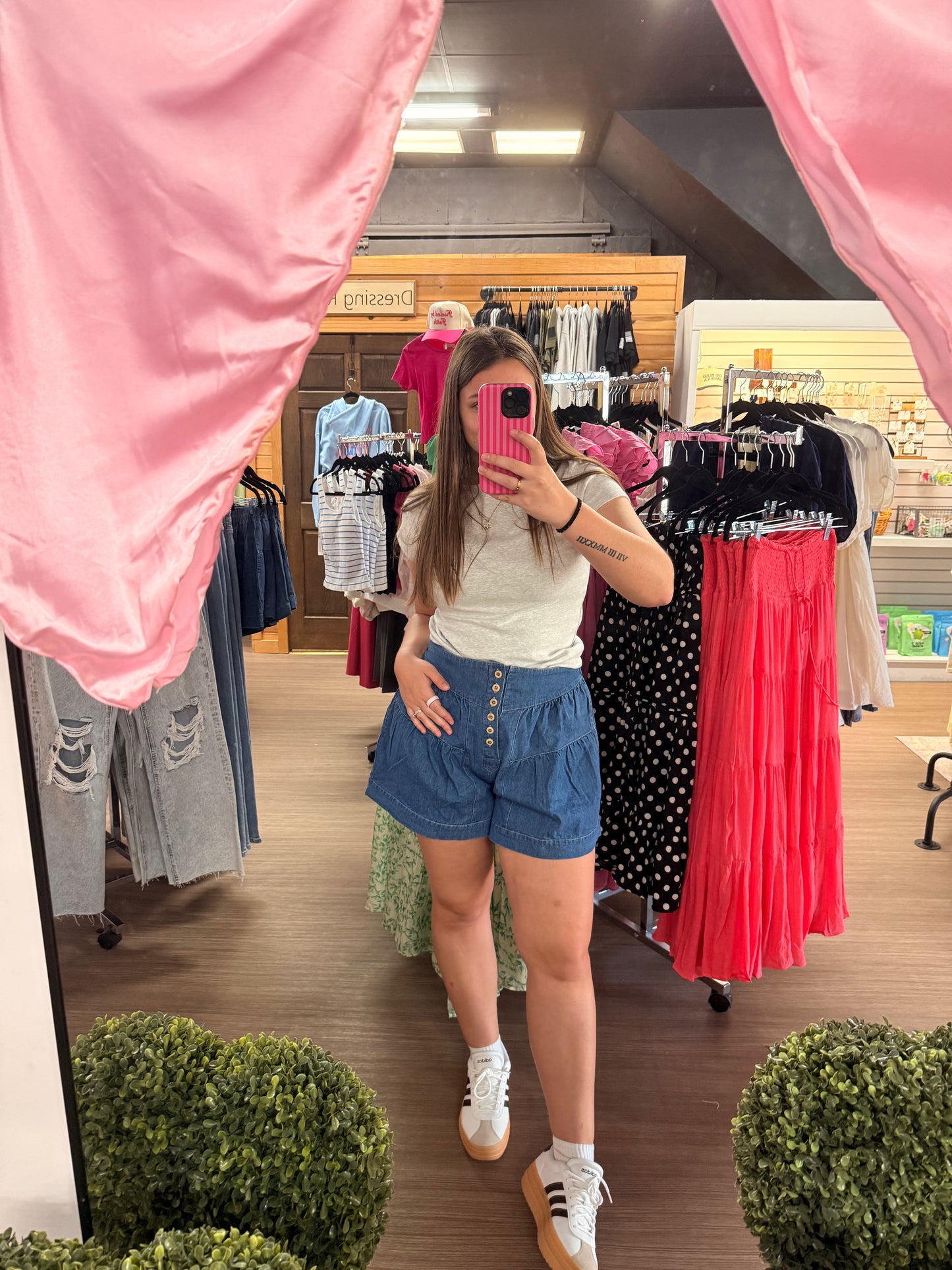 Tiered Denim Shorts