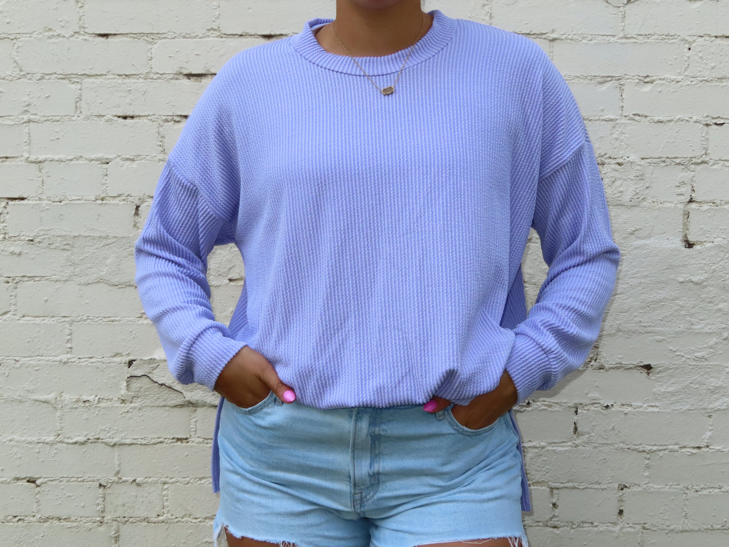 Oversized ribbed long-sleeve