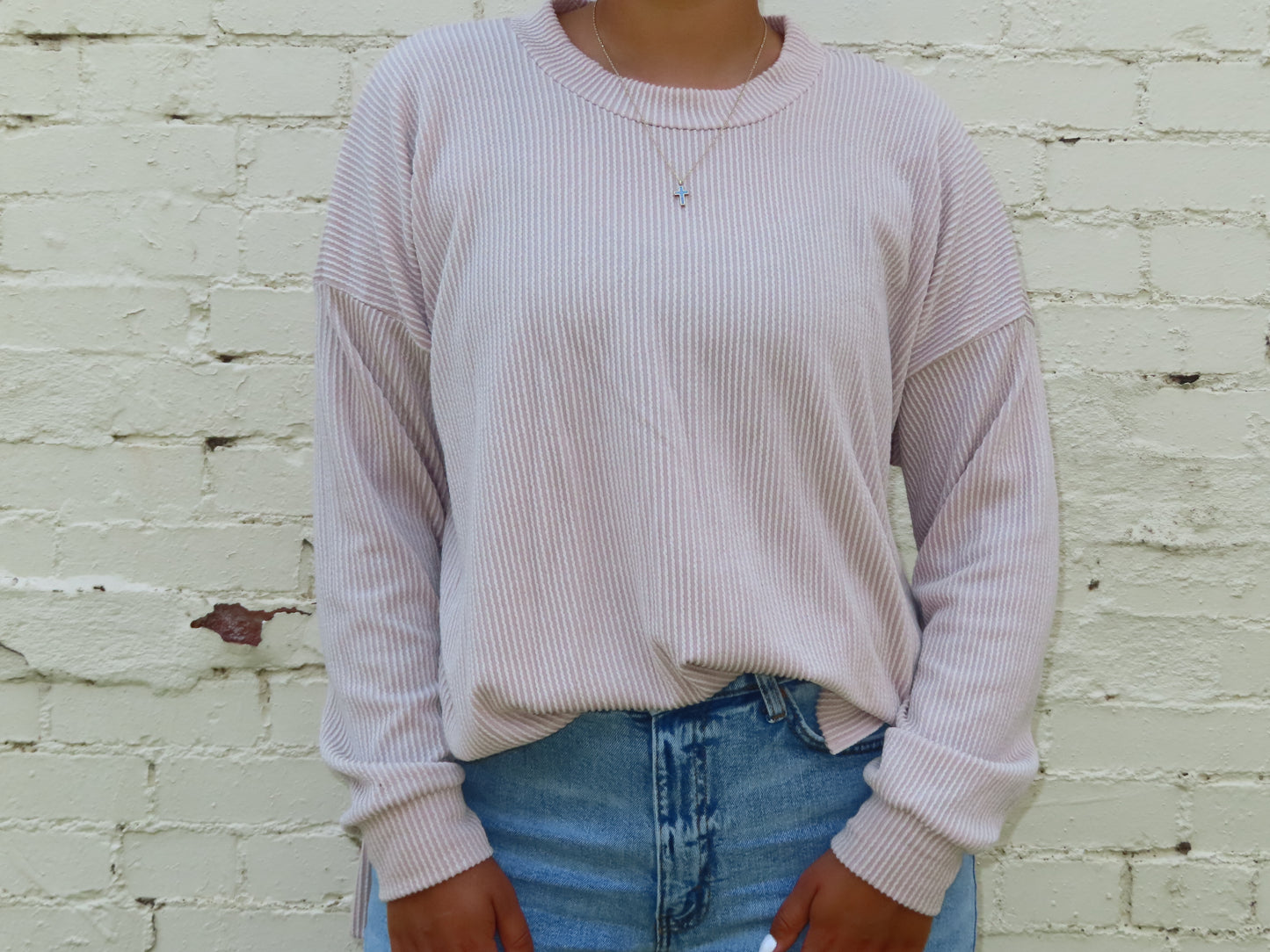 Oversized ribbed long-sleeve