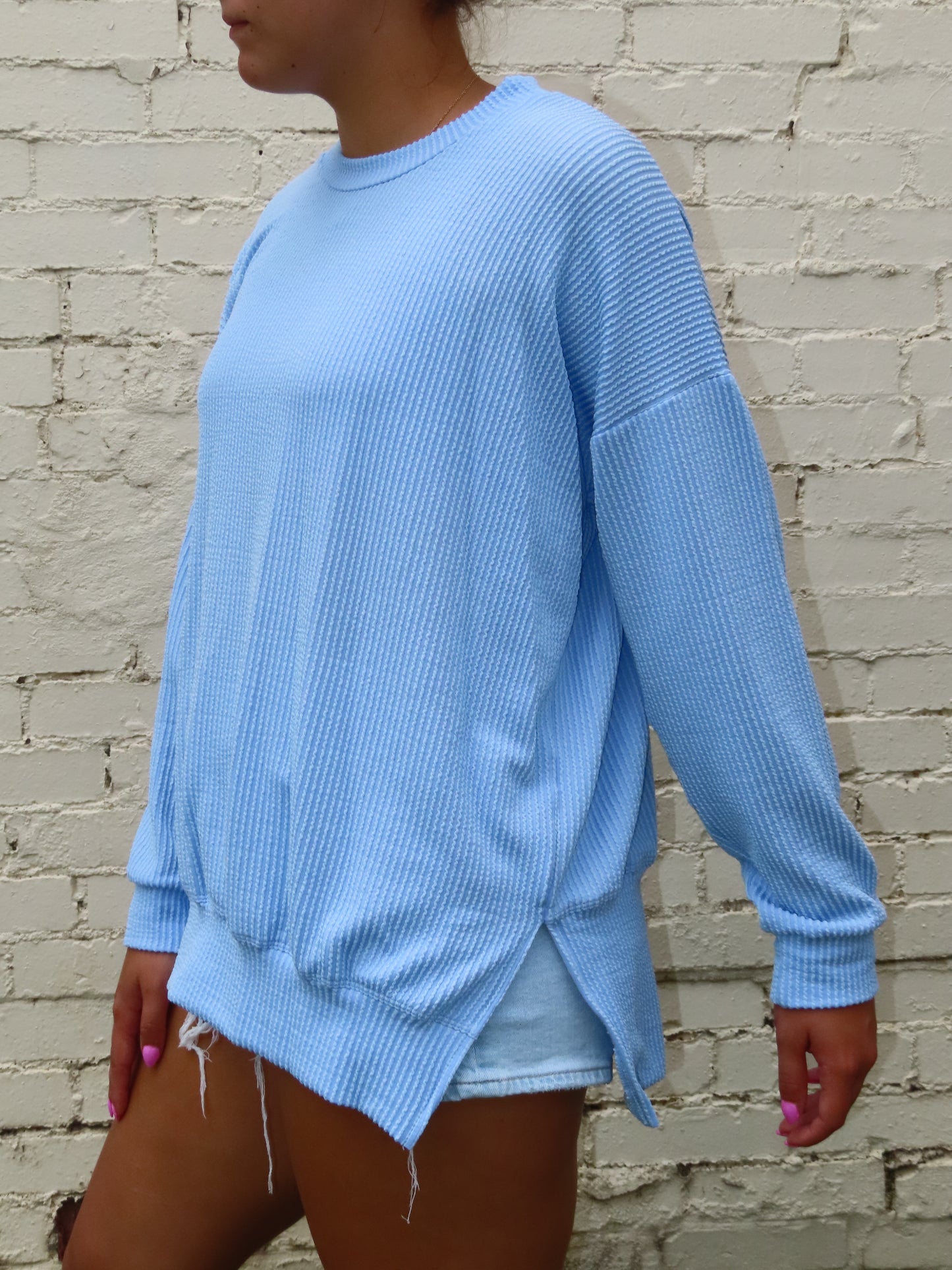 Oversized ribbed long-sleeve