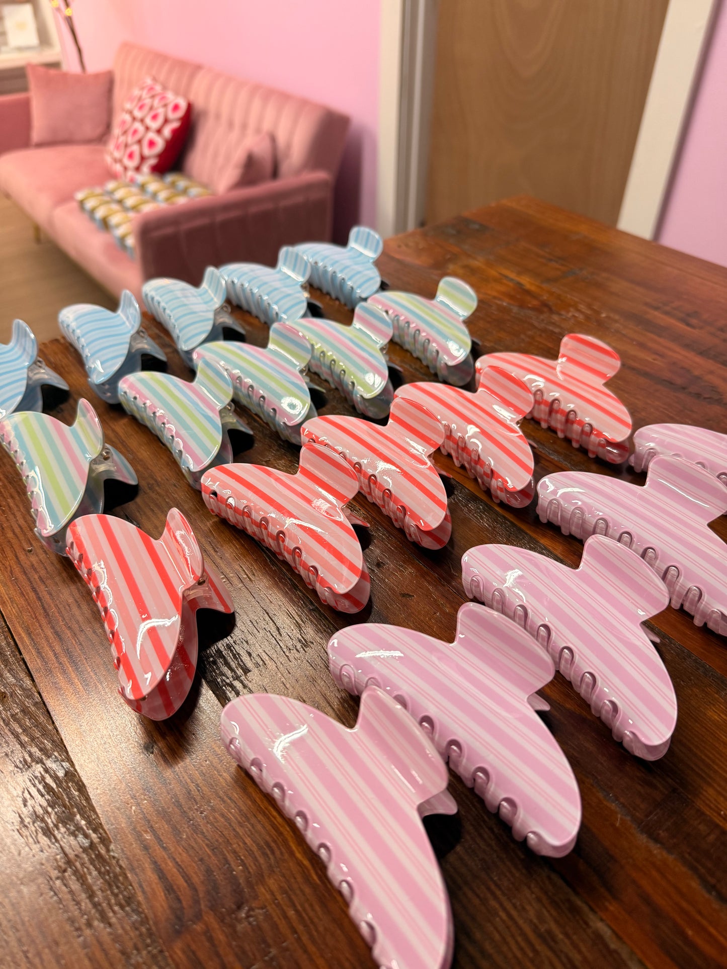 Stripe Claw Clip