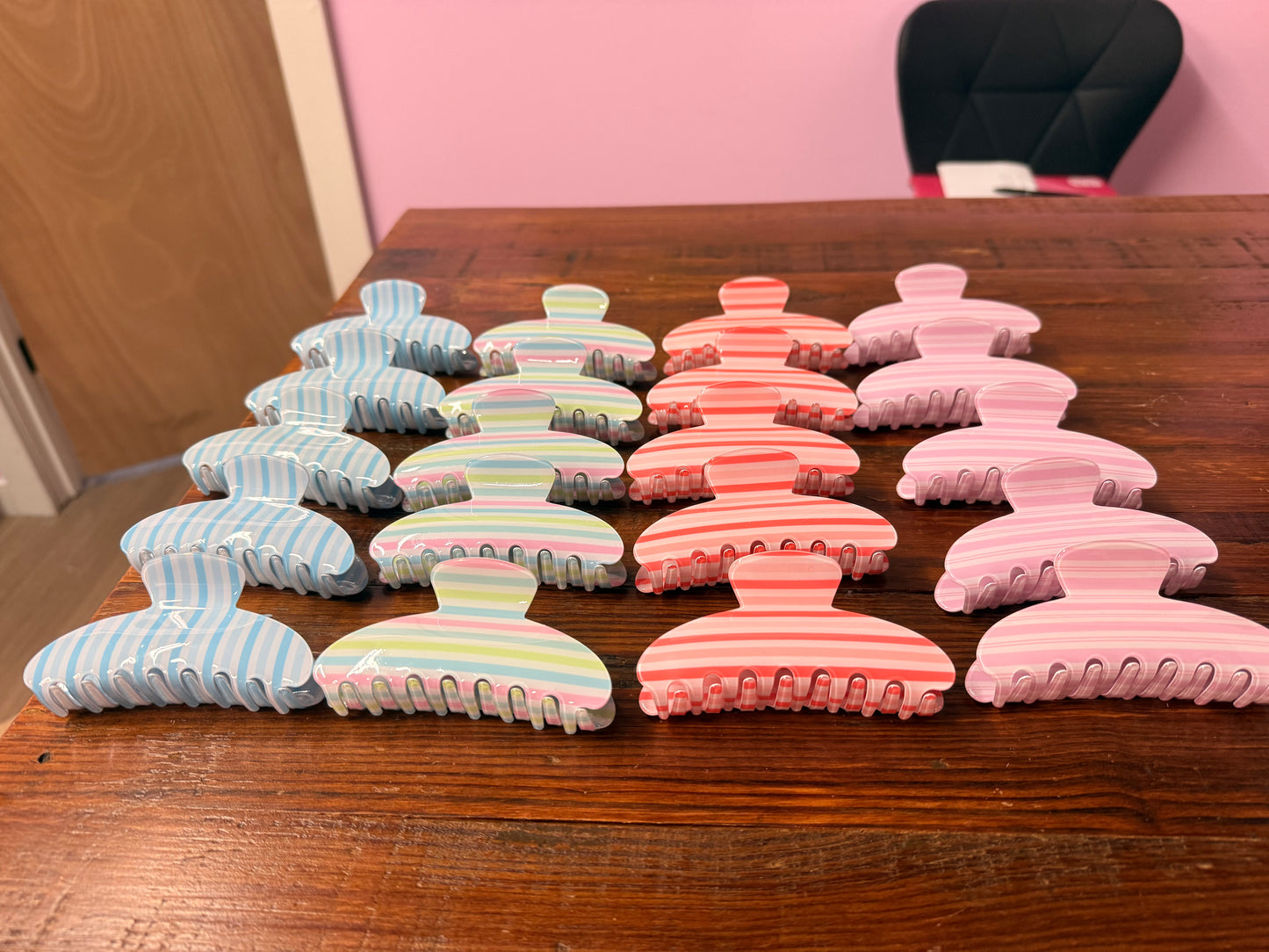 Stripe Claw Clip