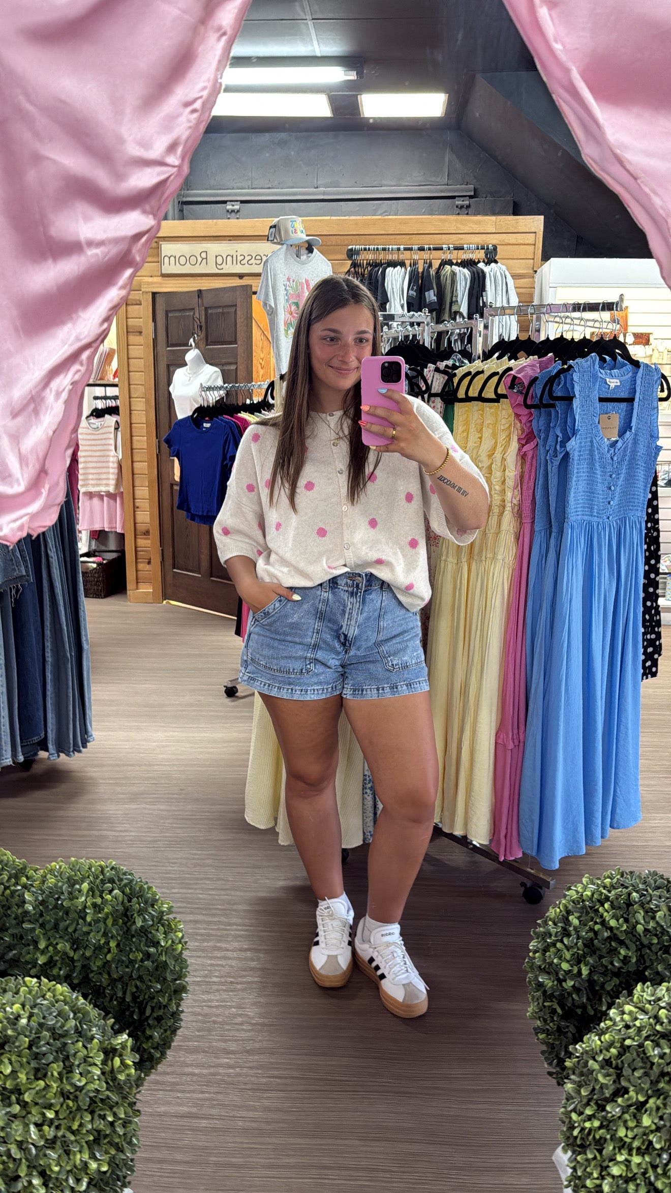 Pink Polka Dot Cardigan