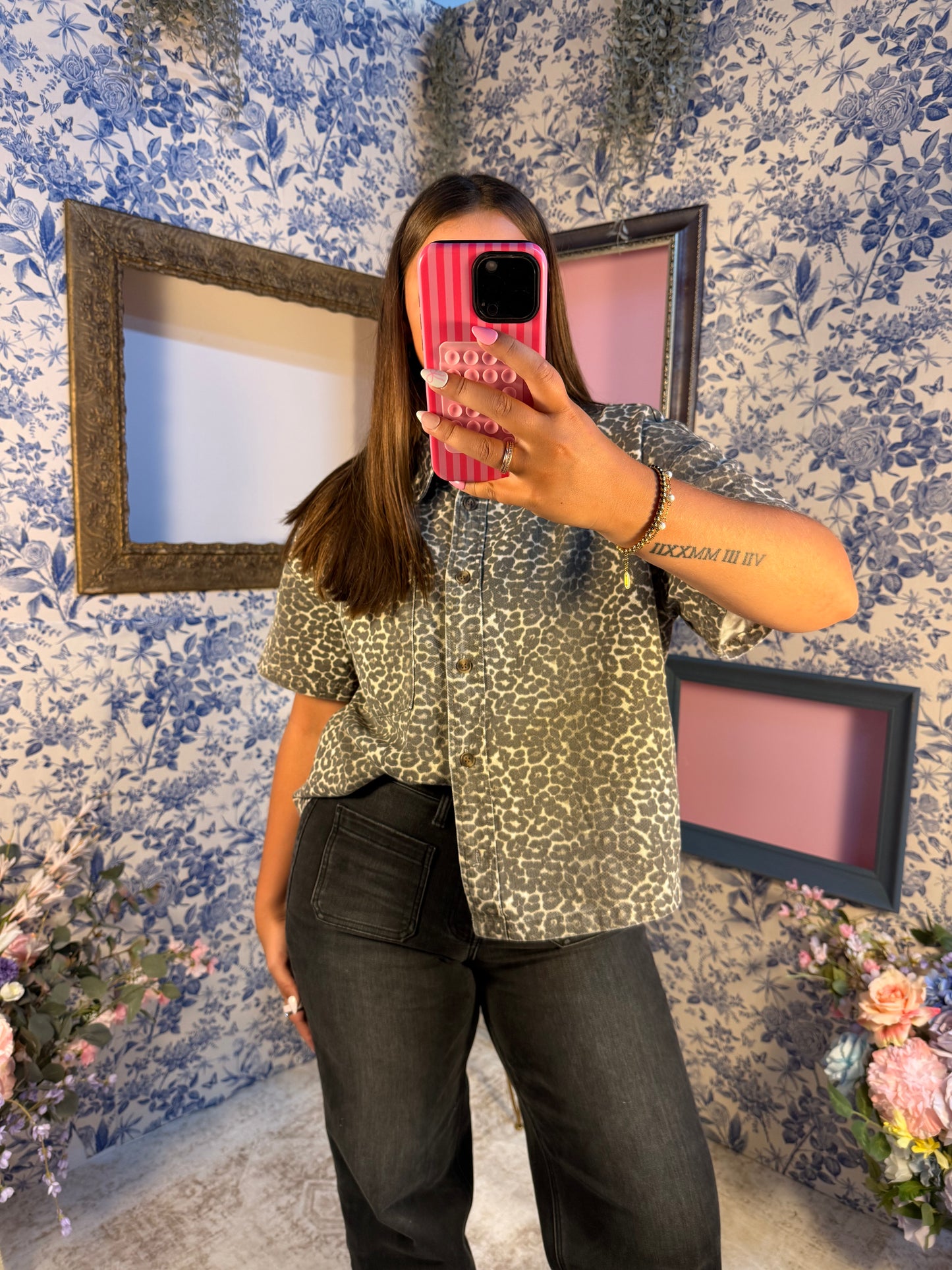 Leopard Denim Shirt