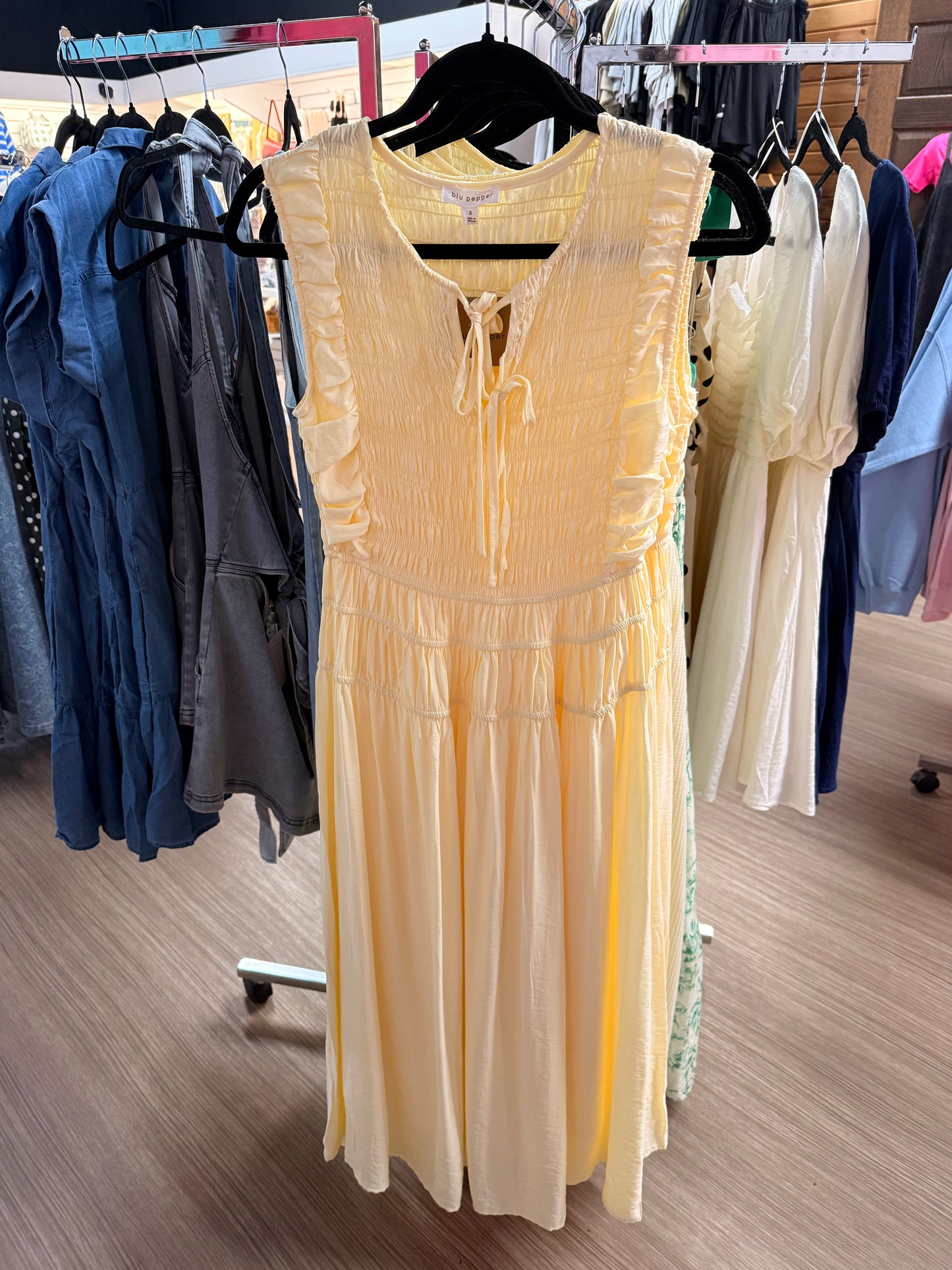 Smocked Midi Dress