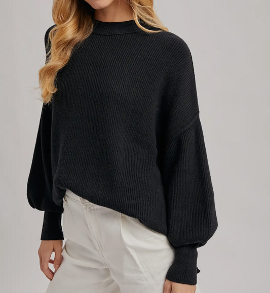 Black Mock Neck Sweater
