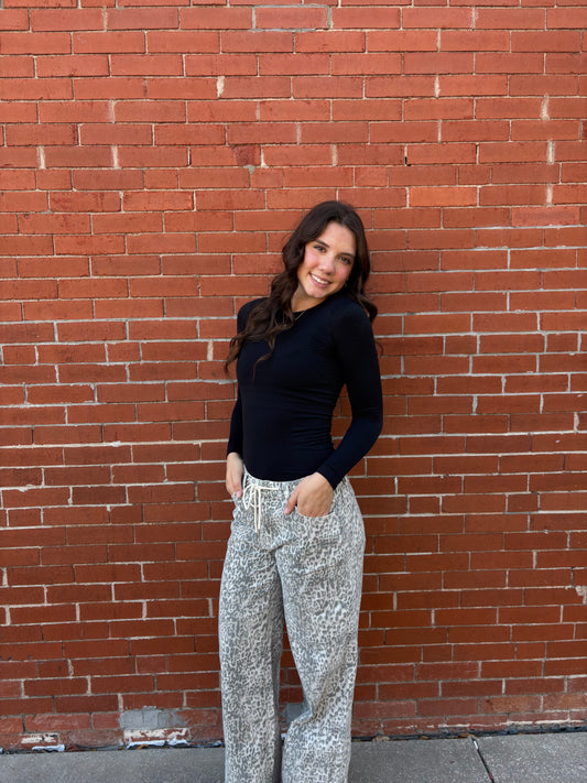 Grey Leopard Jeans