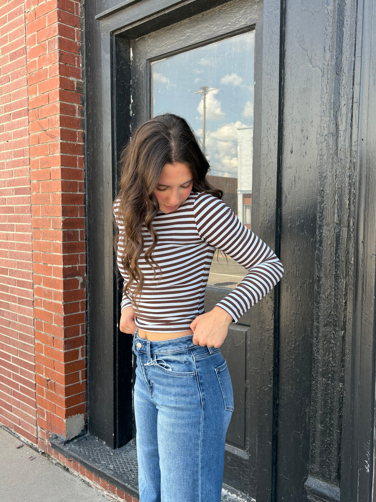 Boat Neck Stripe Top