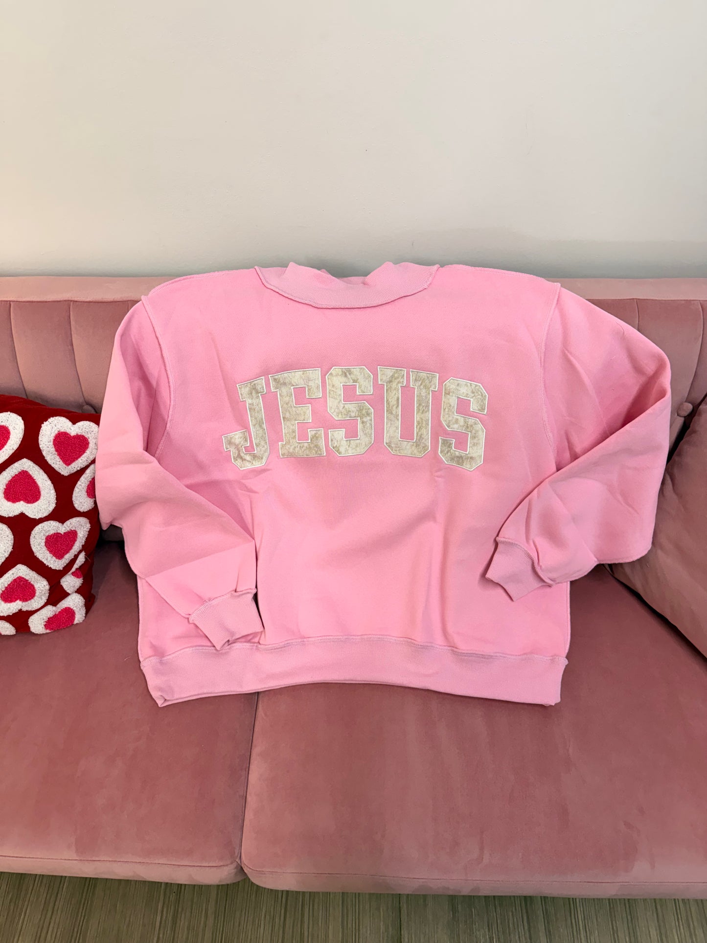 Jesus Mock Neck - Pink