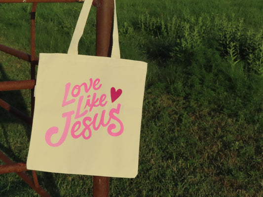 Love like Jesus tote bag